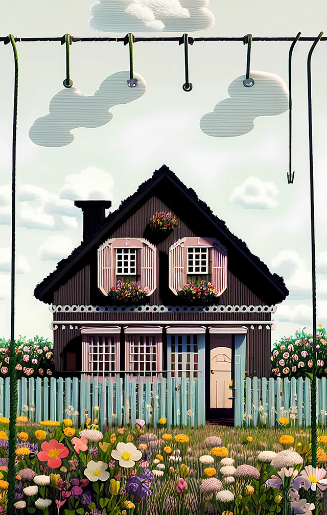 Black cosy house